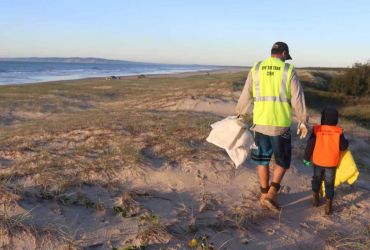 Fraser Island Clean Up Father Son